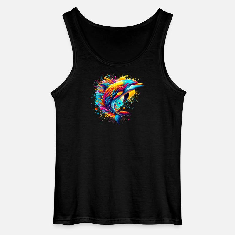 Delfin - Gildan Männer Tank Top - Schwarz