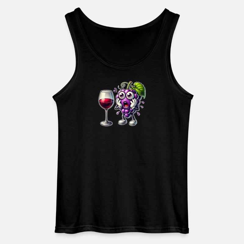 Funny wine grape design - Gildan Men’s Tank Top - black