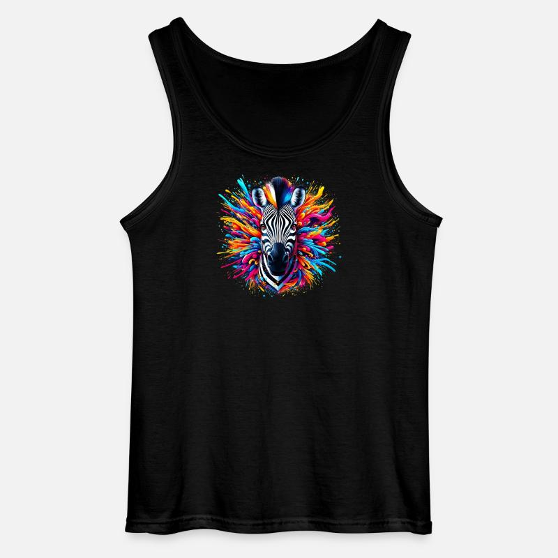 Zebra - Gildan Men’s Tank Top - black