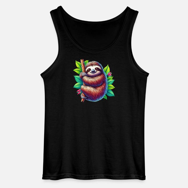 Faultier - Gildan Männer Tank Top - Schwarz