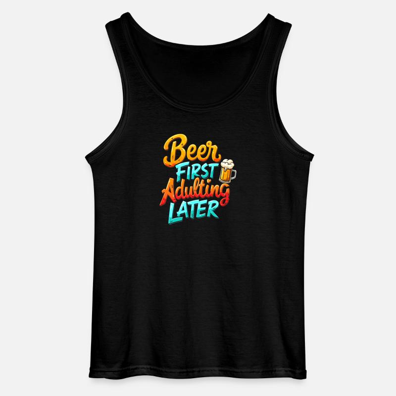 ERST BIER, DANN ERWACHSEN WERDEN - Gildan Männer Tank Top - Schwarz