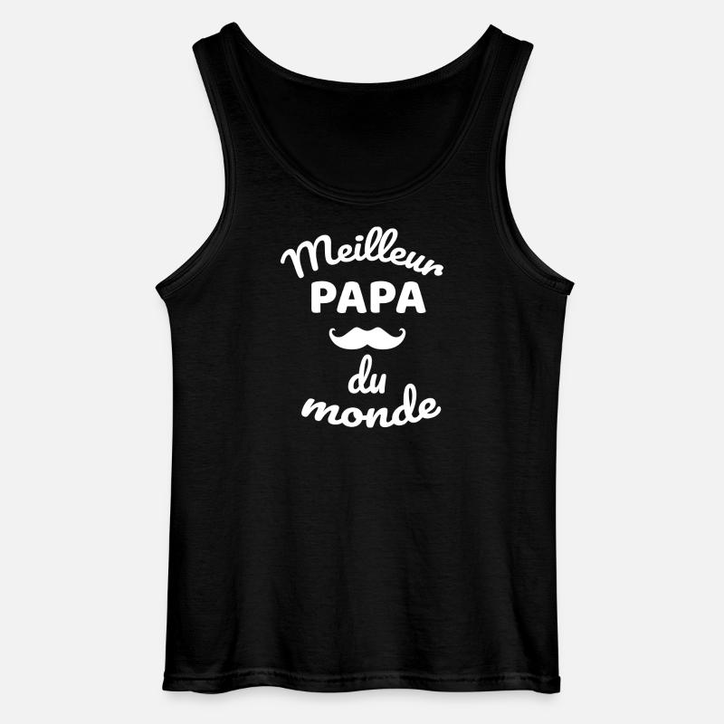 Authentisches Gesamt-Schnurrbart-Papa-Design - Gildan Männer Tank Top - Schwarz