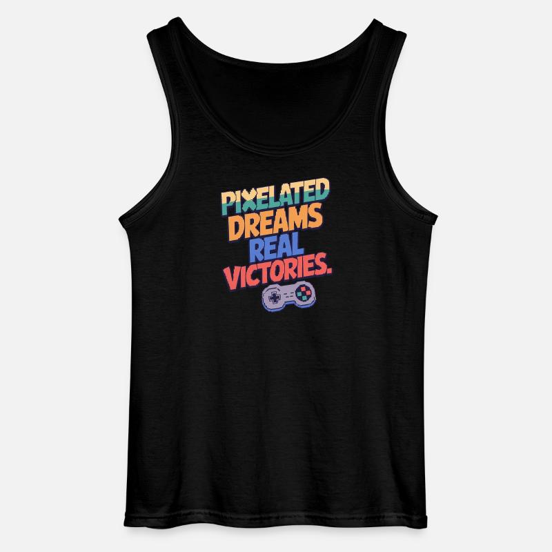 PIXELIGE TRÄUME, ECHTE SIEGE - Gildan Männer Tank Top - Schwarz