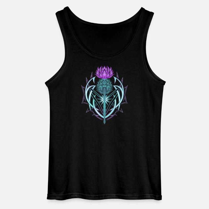 Distel Schild Celtic Knots Thistle Lover - Gildan Männer Tank Top - Schwarz