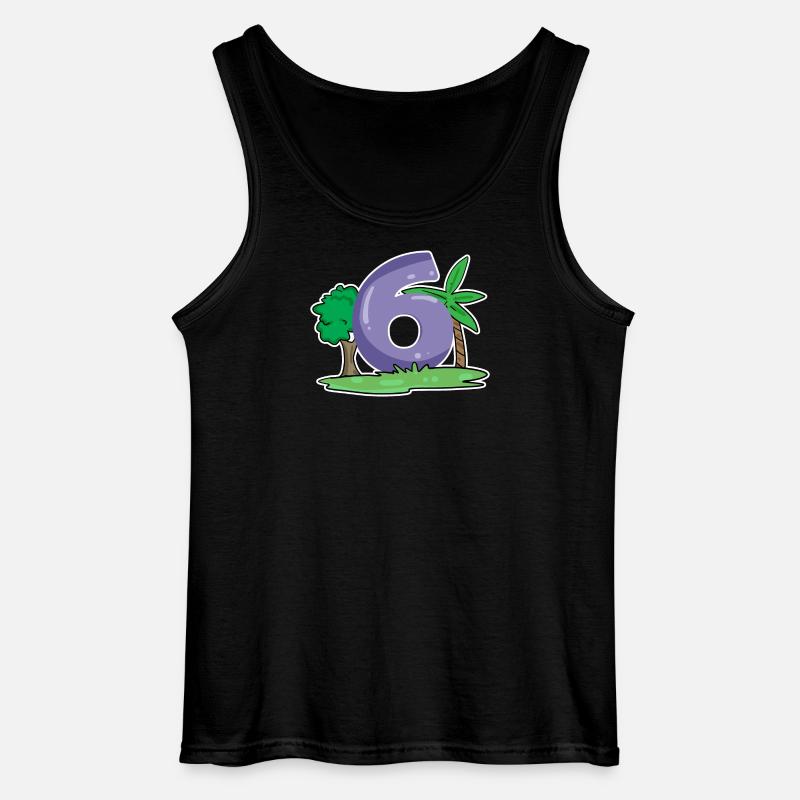 Number 6 Pattern - Gildan Men’s Tank Top - black