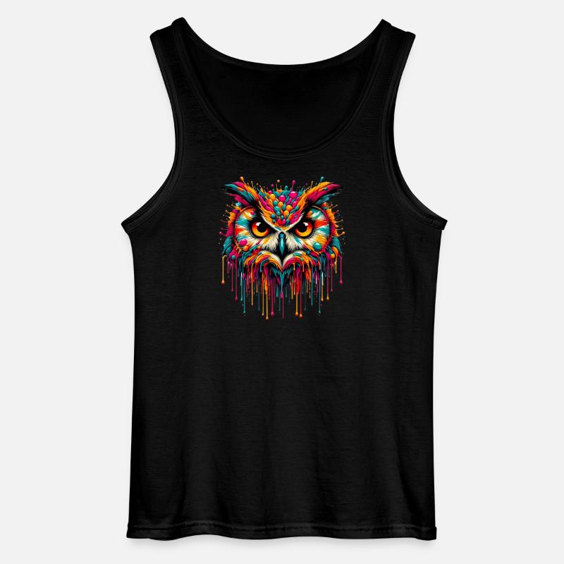 Eule - Gildan Männer Tank Top - Schwarz