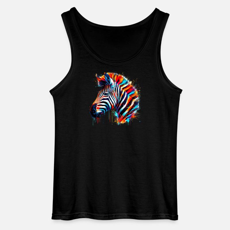 Zebra - Gildan Männer Tank Top - Schwarz