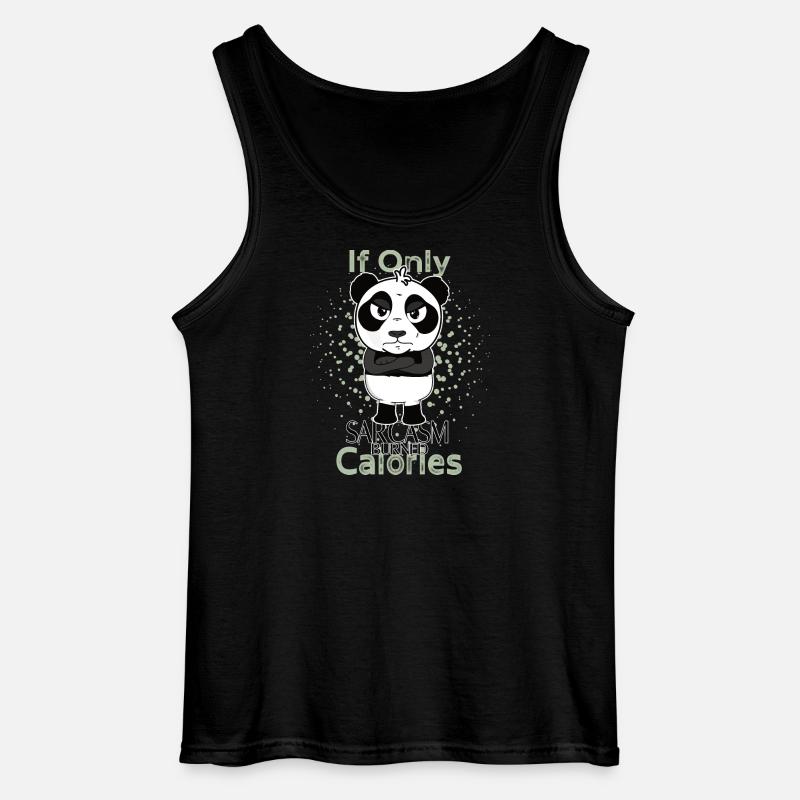 Sarcasm burned calories funny panda - Gildan Männer Tank Top - Schwarz