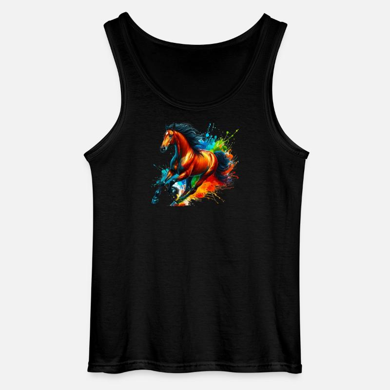 Pferd - Gildan Männer Tank Top - Schwarz