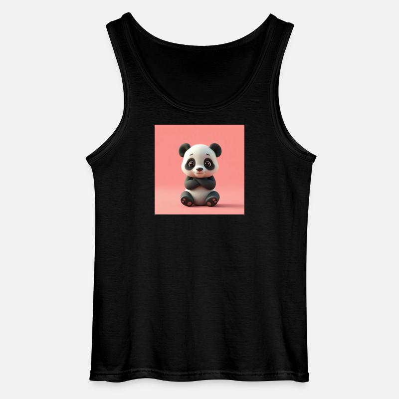 Panda mit Cartoon-Effekt - Gildan Männer Tank Top - Schwarz