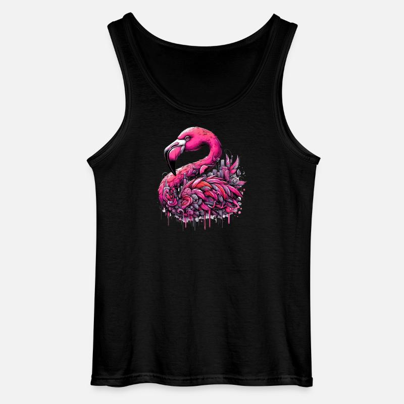 Flamingo - Gildan Männer Tank Top - Schwarz