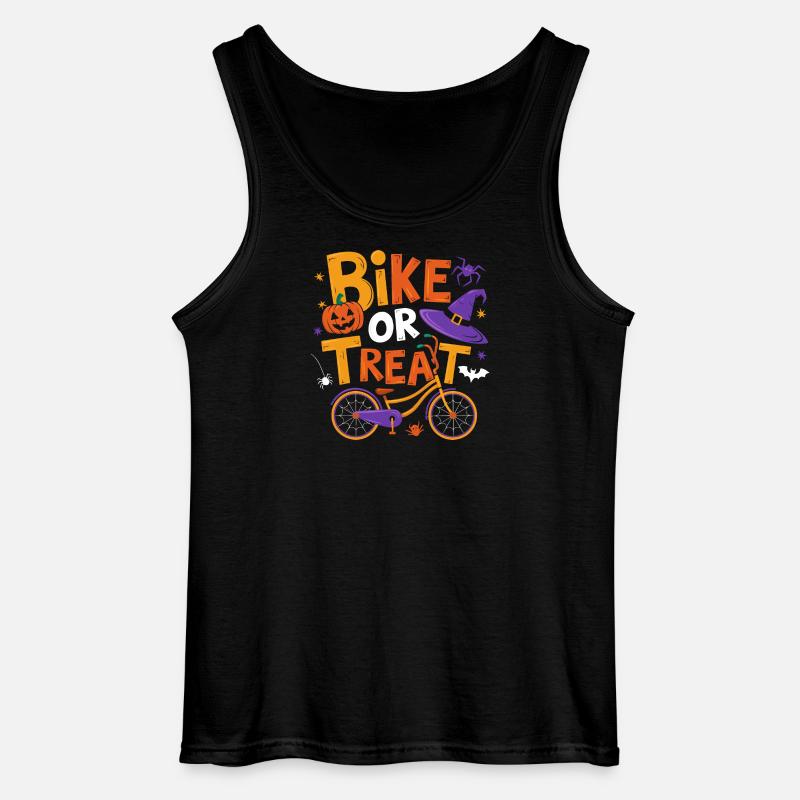 Halloween-Fahrrad oder Leckerli-Illustration - Gildan Männer Tank Top - Schwarz