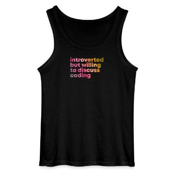 Coding - Gildan Men’s Tank Top - black - Front - AI Model Male 185 dark (185cm)