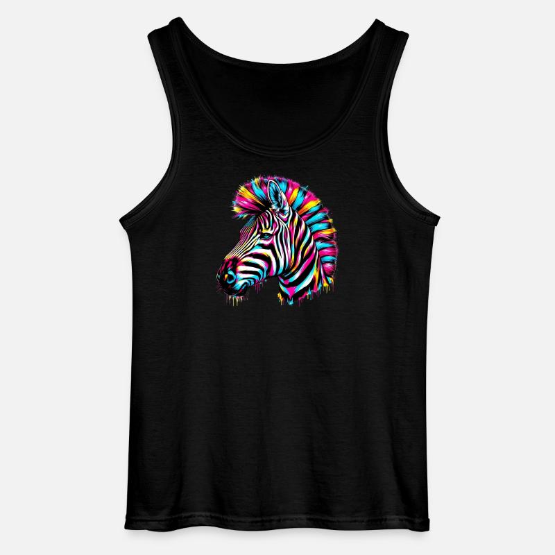 Zebra - Gildan Männer Tank Top - Schwarz