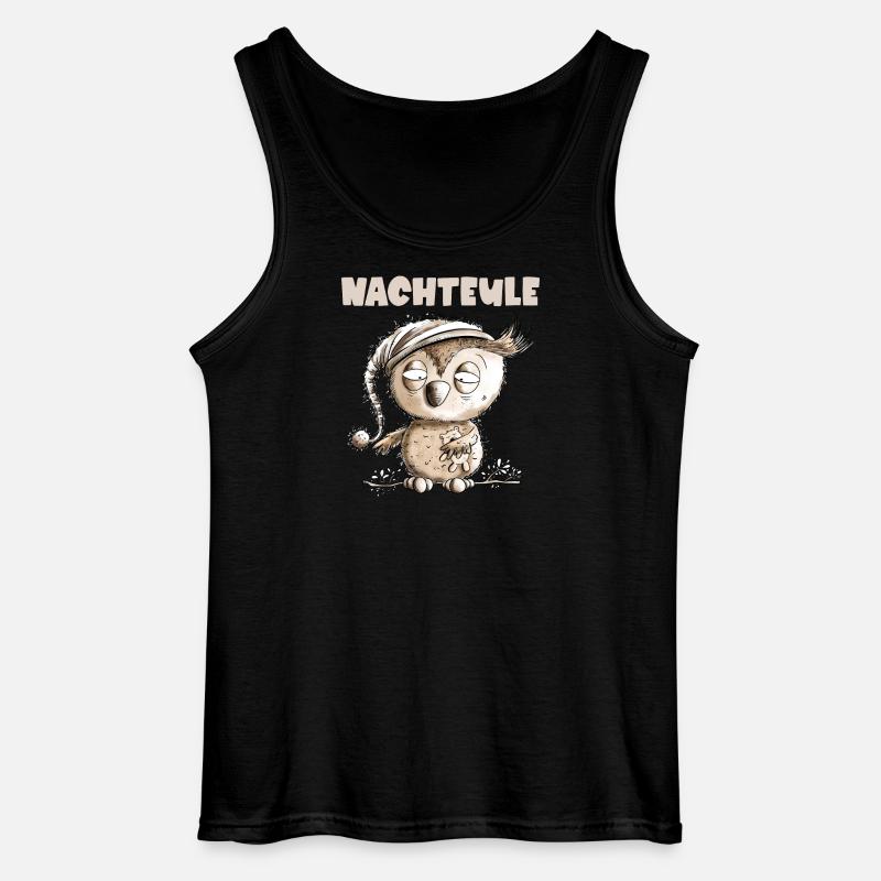Drollige Nachteule Eule - Gildan Männer Tank Top - Schwarz
