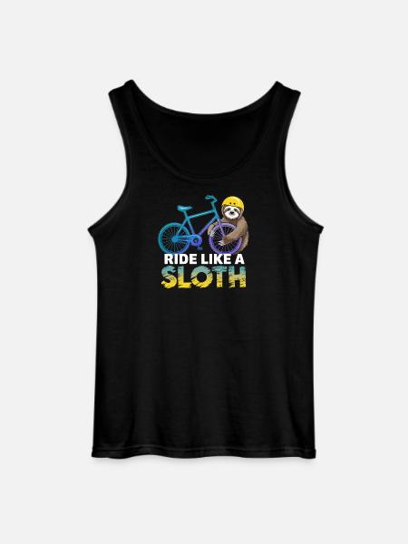 Sloth Biker with Helmet - Gildan Men’s Tank Top - black
