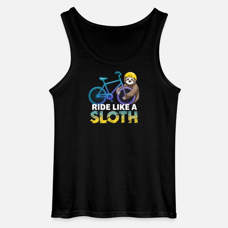 Faultier Biker mit Helm - Gildan Männer Tank Top - Schwarz