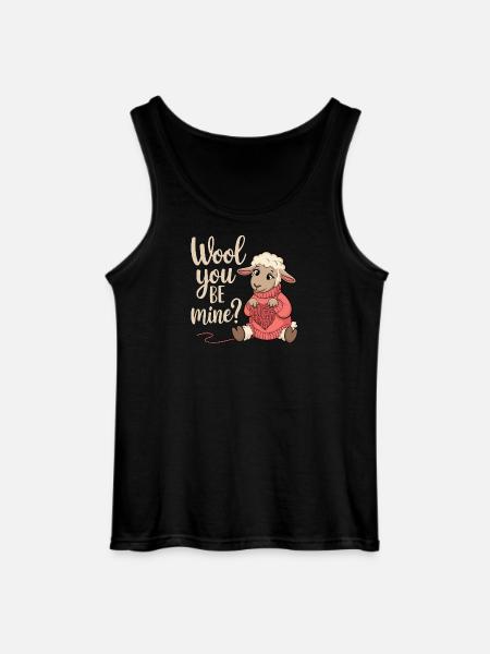 Wolliges Valentinsherz Schäfchen - Gildan Männer Tank Top - Schwarz