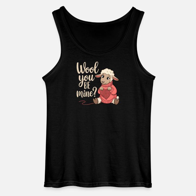 Wolliges Valentinsherz Schäfchen - Gildan Männer Tank Top - Schwarz