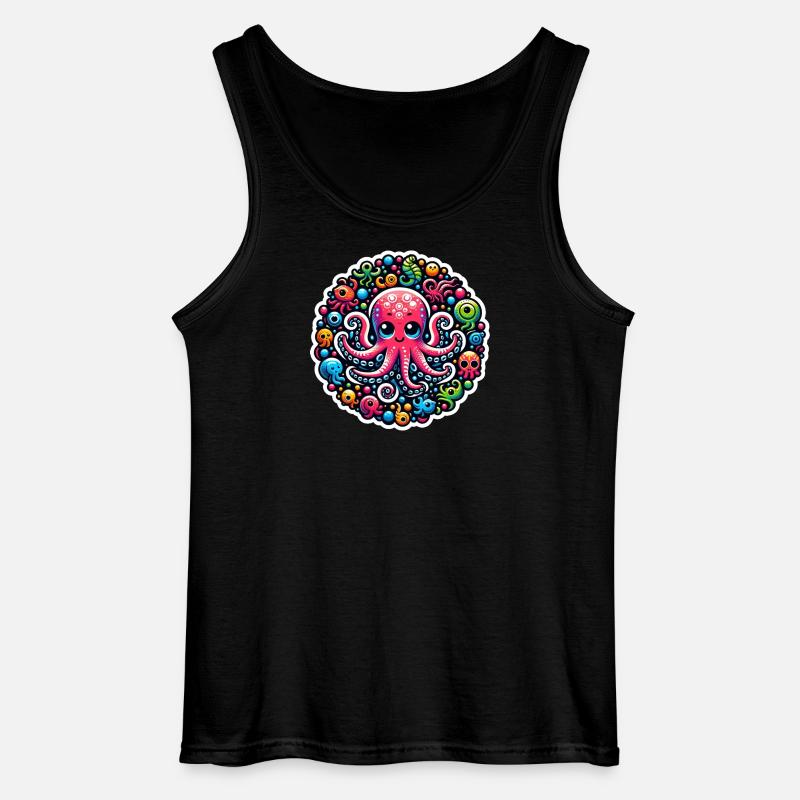 Octopus Octopus Fish - Gildan Men’s Tank Top - black