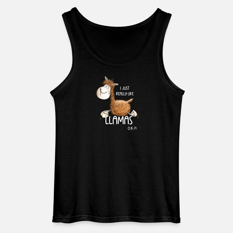 I Just Really Like Llamas - Gildan Männer Tank Top - Schwarz