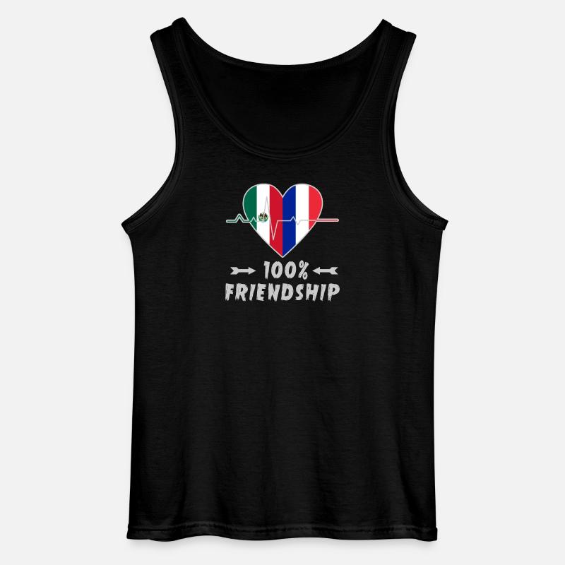 Mexiko und Frankreich 100% Freundschaft - Gildan Männer Tank Top - Schwarz