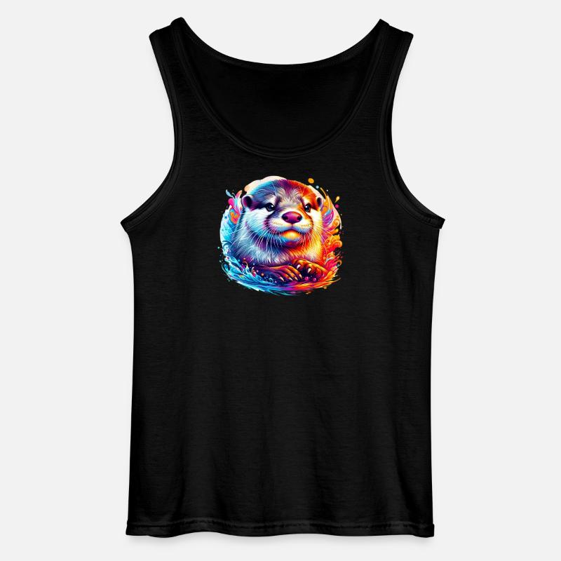 Otter - Gildan Männer Tank Top - Schwarz