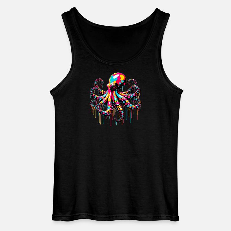 Krake - Gildan Männer Tank Top - Schwarz
