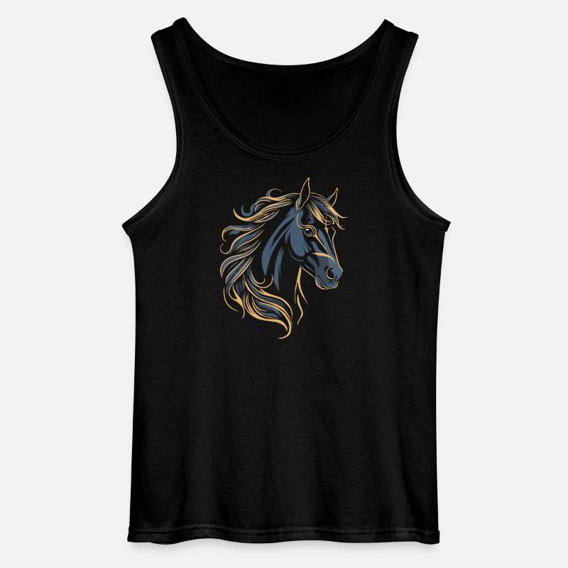PFERD TATTOO FARBE - Gildan Männer Tank Top - Schwarz