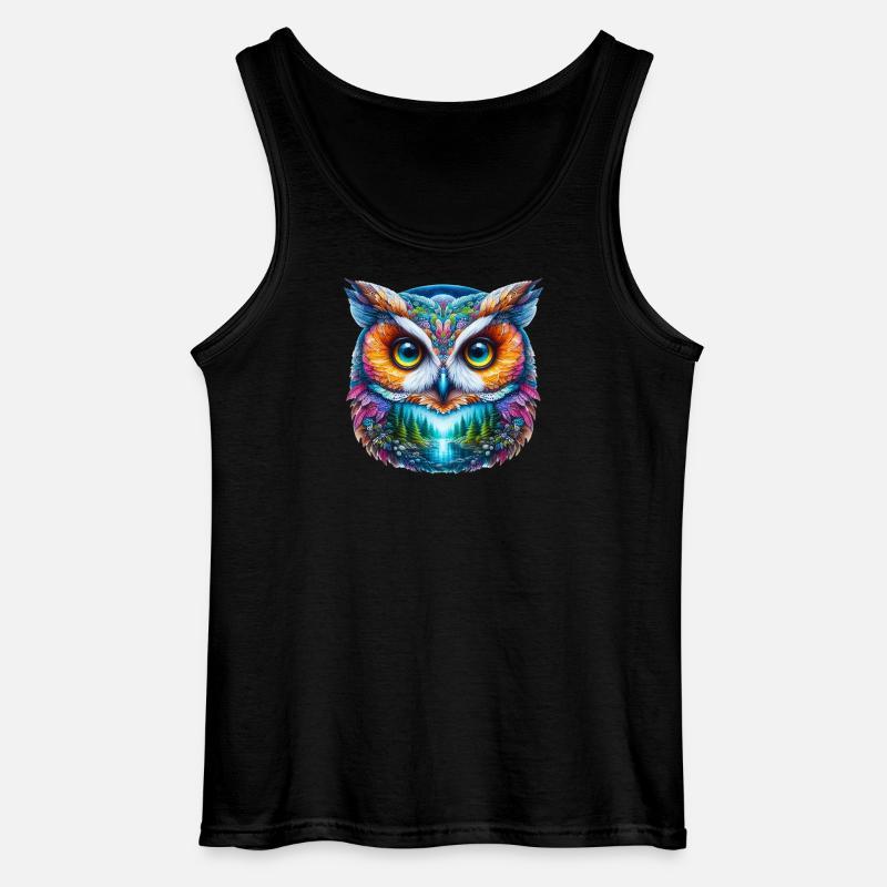 Eule - Gildan Männer Tank Top - Schwarz