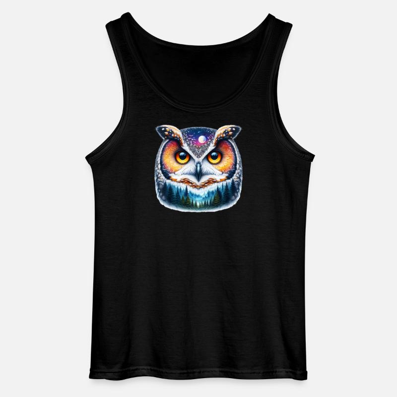Eule - Gildan Männer Tank Top - Schwarz