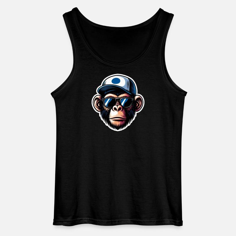Affe Brille Cap - Gildan Männer Tank Top - Schwarz