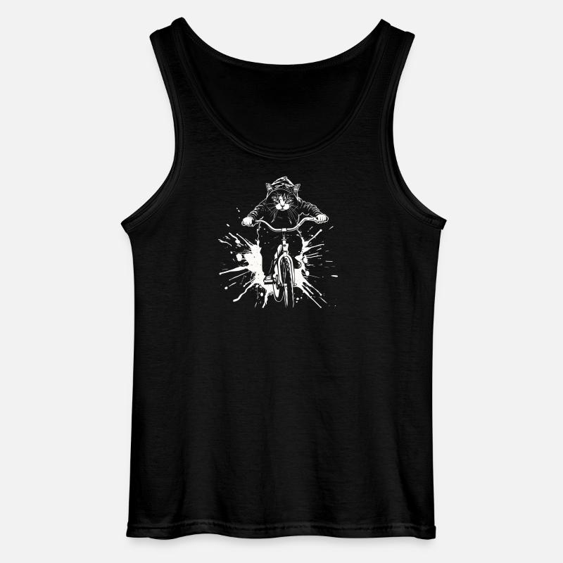 Radfahrende Katze - Gildan Männer Tank Top - Schwarz