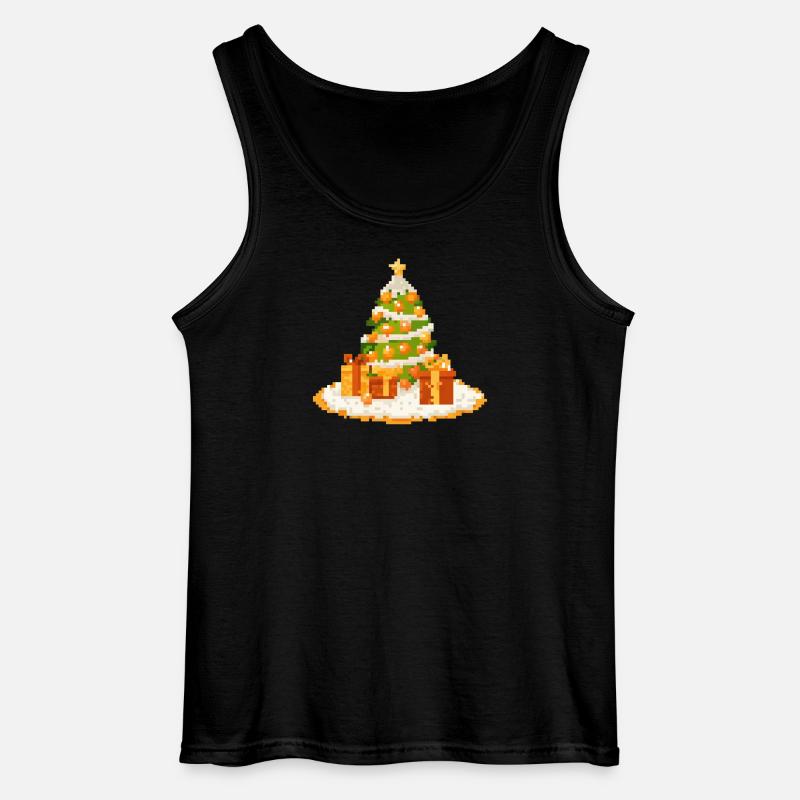 Pixelkunst Tannenbaum mit Geschenken - Gildan Männer Tank Top - Schwarz