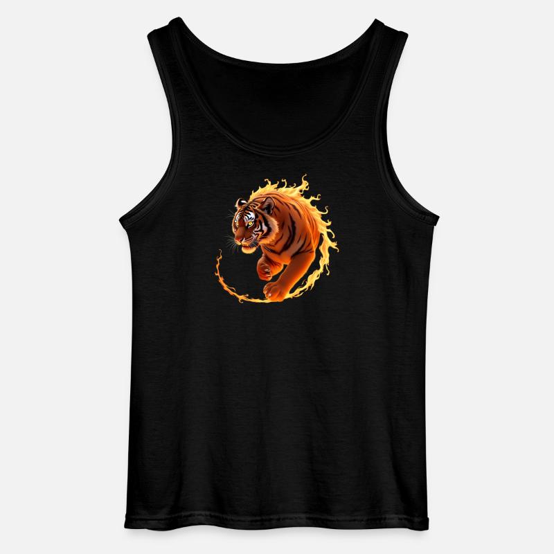 Feuriger Tiger in Bewegung - Gildan Männer Tank Top - Schwarz
