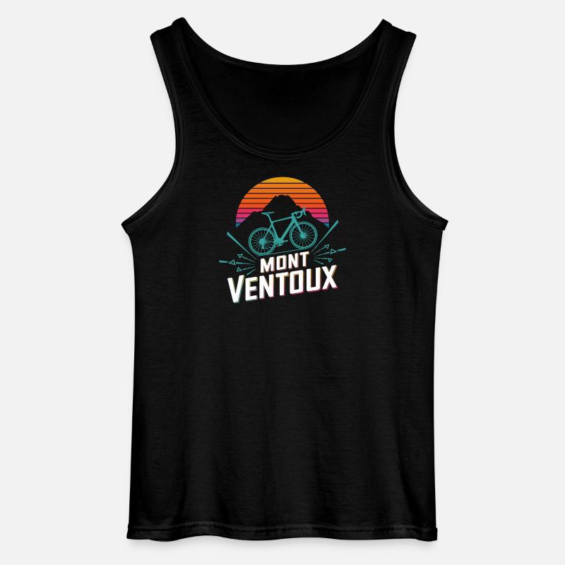 Mont Ventoux Retro Gradient Rennrad Kunst - Gildan Männer Tank Top - Schwarz