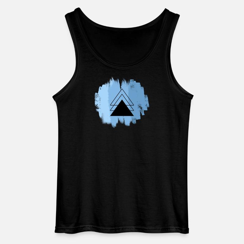 Blue Triangle Overlay - Gildan Men’s Tank Top - black