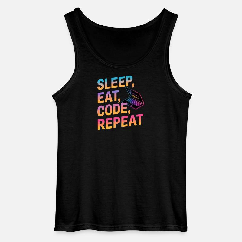 Dormir, manger, coder, répéter - Débardeur Gildan Homme - noir