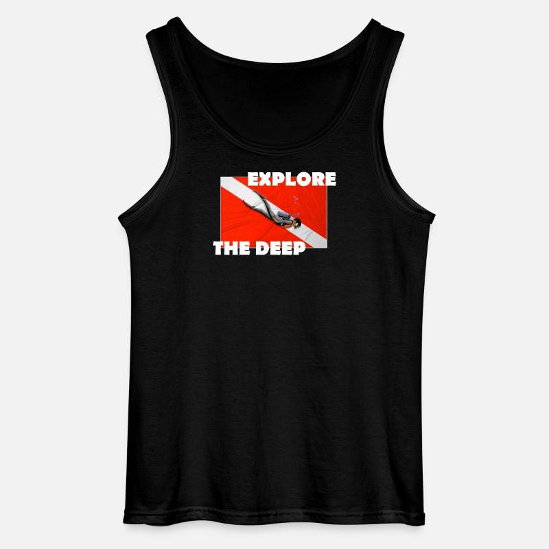 EXPLORE THE DEEP - Gildan Männer Tank Top - Schwarz