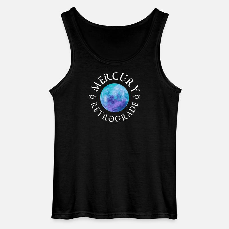Mercury Retrograde White - Gildan Männer Tank Top - Schwarz