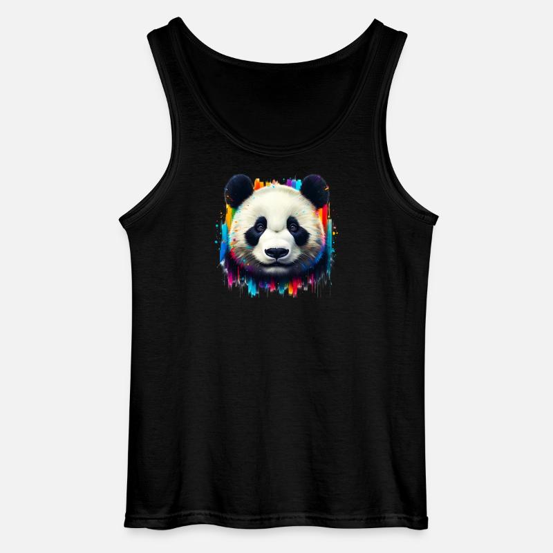 Panda - Gildan Männer Tank Top - Schwarz