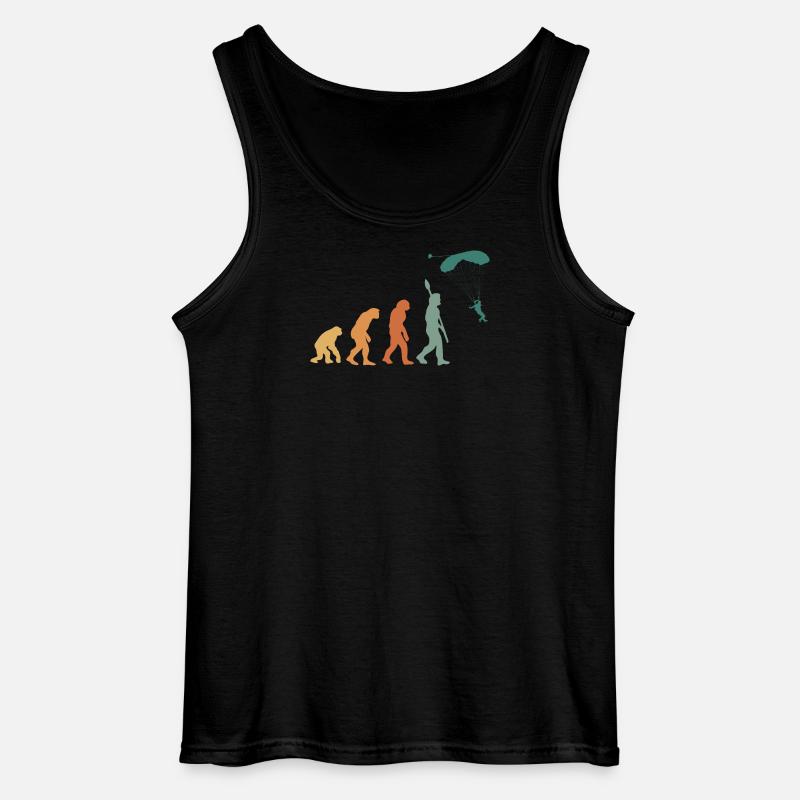 Evolution Retro Gleitschirmfliegen - Gildan Männer Tank Top - Schwarz