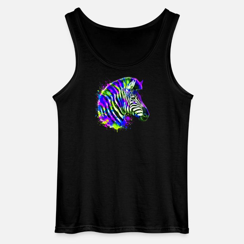 Zebra - Gildan Männer Tank Top - Schwarz