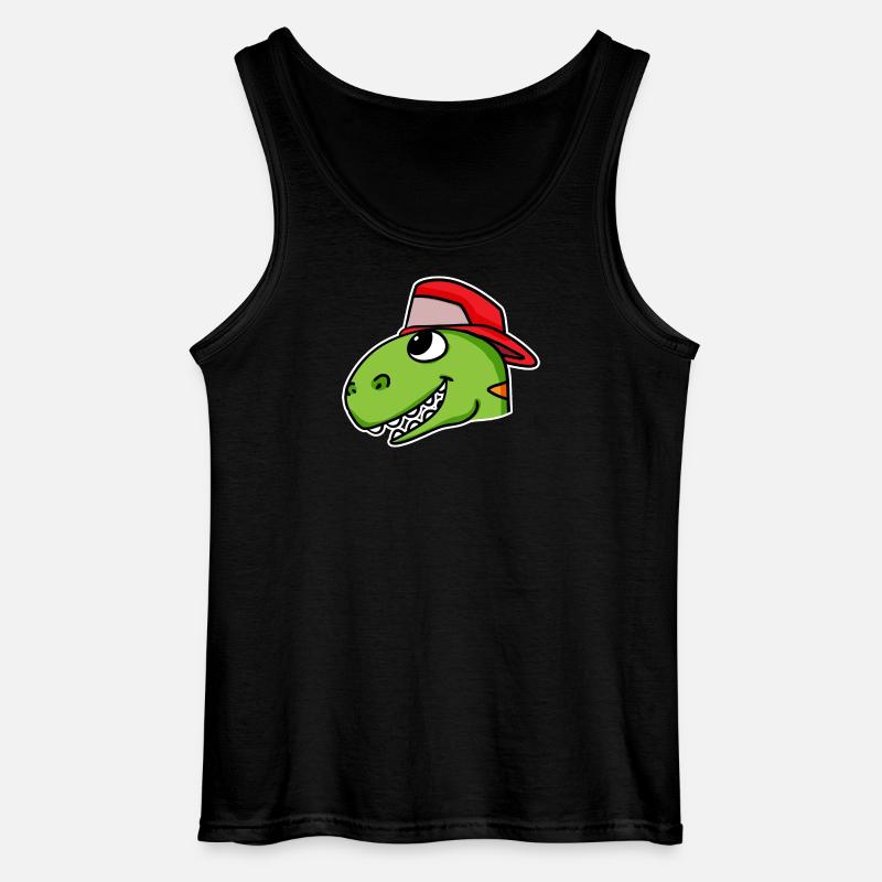 Dinosaurier Kopf Dino - Gildan Männer Tank Top - Schwarz