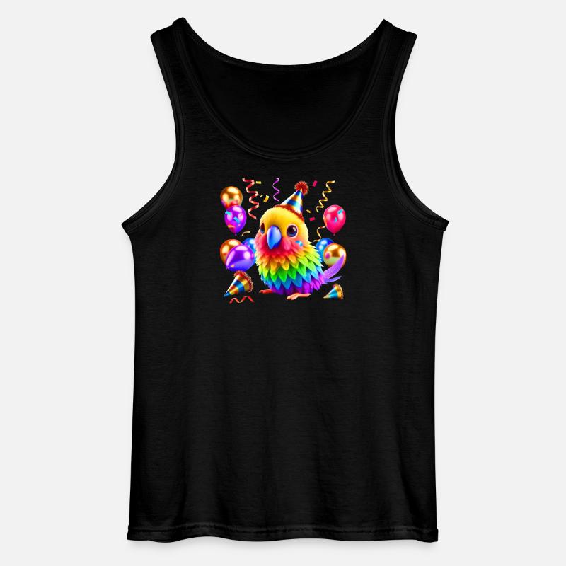 Bunter Party Papagei - Gildan Männer Tank Top - Schwarz