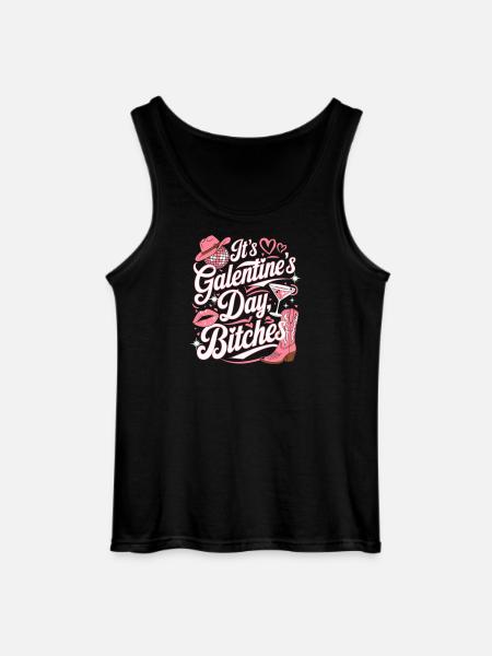 Galentine's Day Funny Party - Gildan Men’s Tank Top - black