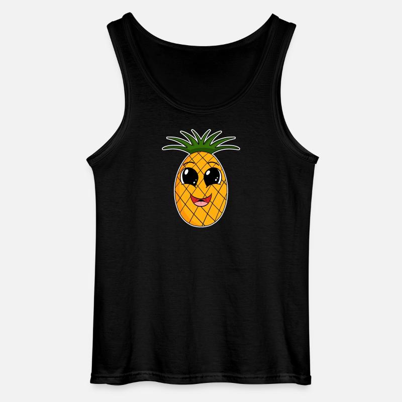 Ananas Obst - Gildan Männer Tank Top - Schwarz