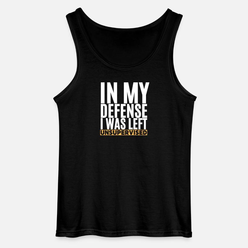 I Was Left Unsupervised - Gildan Männer Tank Top - Schwarz