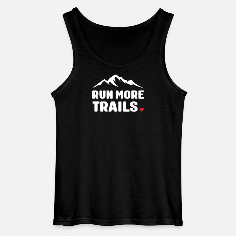 Lauf mehr Trails - Gildan Männer Tank Top - Schwarz