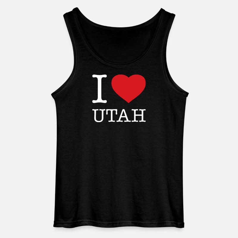 I LOVE UTAH - Gildan Männer Tank Top - Schwarz
